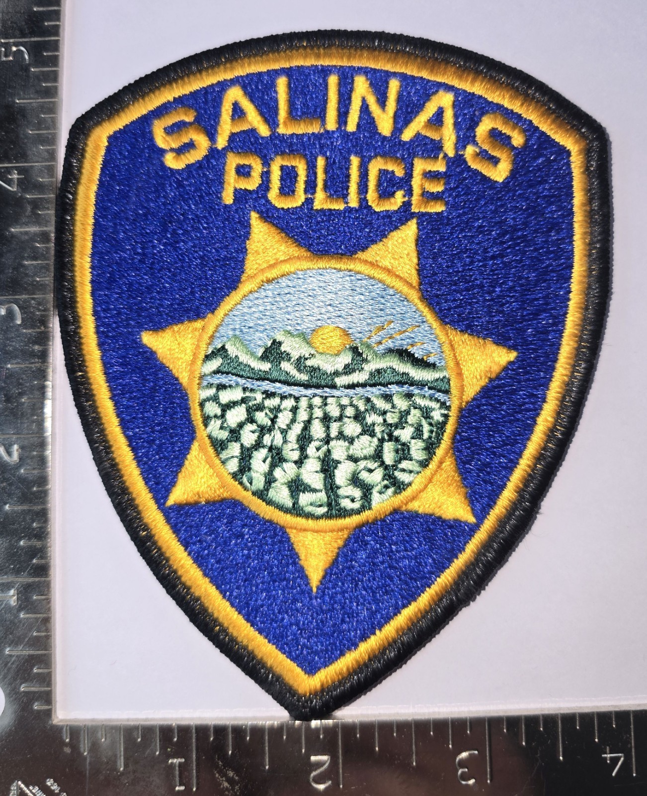 Salinas California Police Patch – Sunrise Star Agricultural Emblem