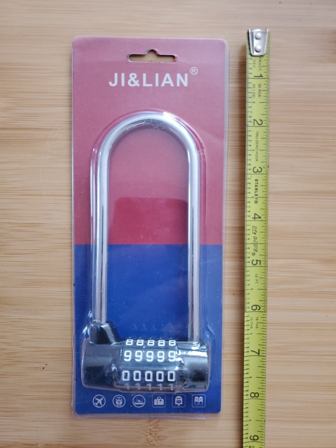 Ji & Lian 5 Digit Large Lengthened Beam Locker, Cabinets, Gym, Luggage, Black
