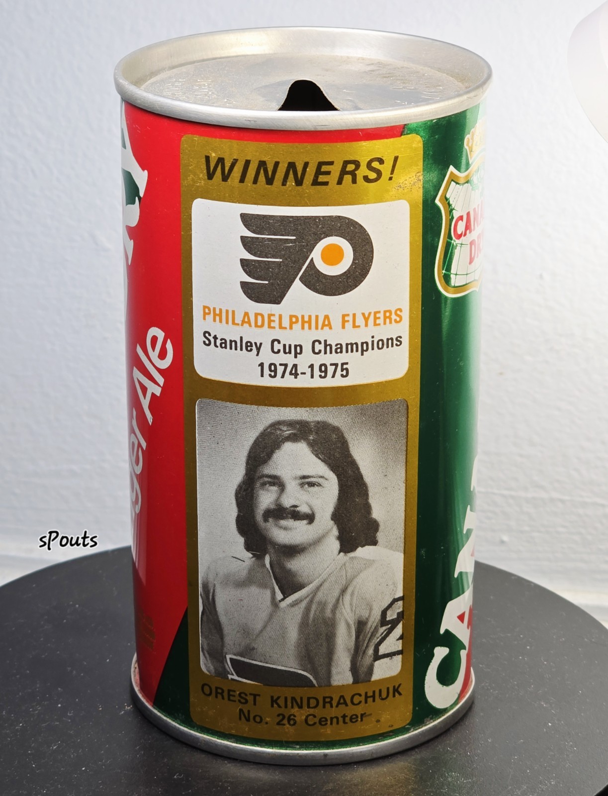 1975 STANLEY CUP PHILADELPHIA FLYERS NHL CANADA DRY PA SODA CAN OREST KINDRACHUK