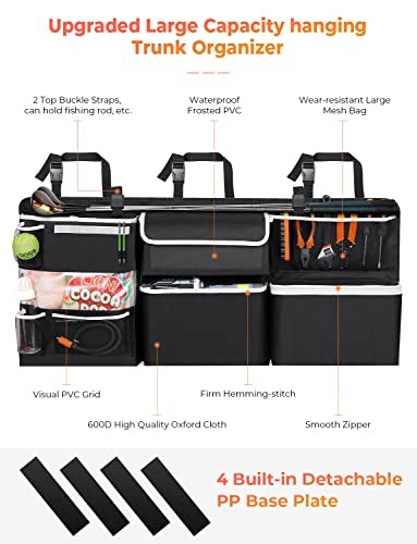 Car Storage Organizer New Version, Hanging Trunk New version-Large Black