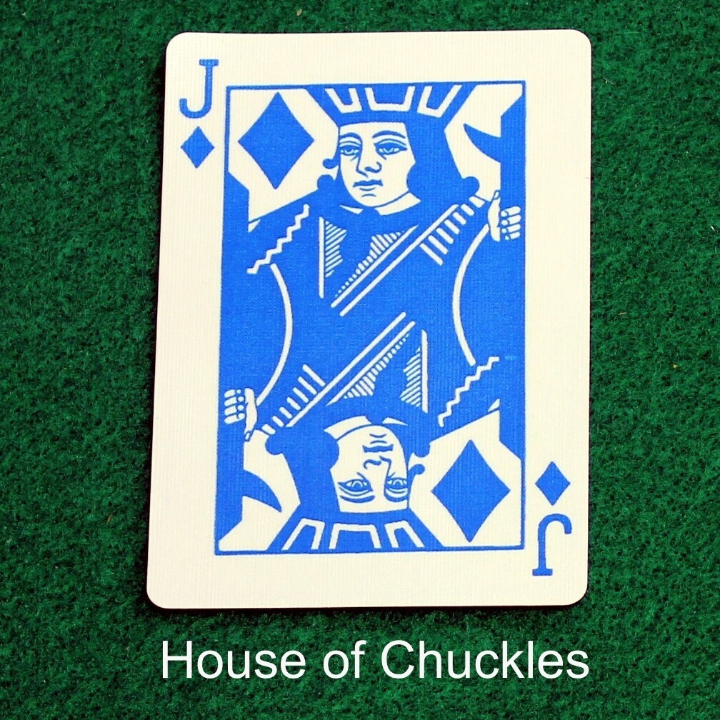 Jack of Diamonds Blue, Bicycle Printed Gaff Card, Red