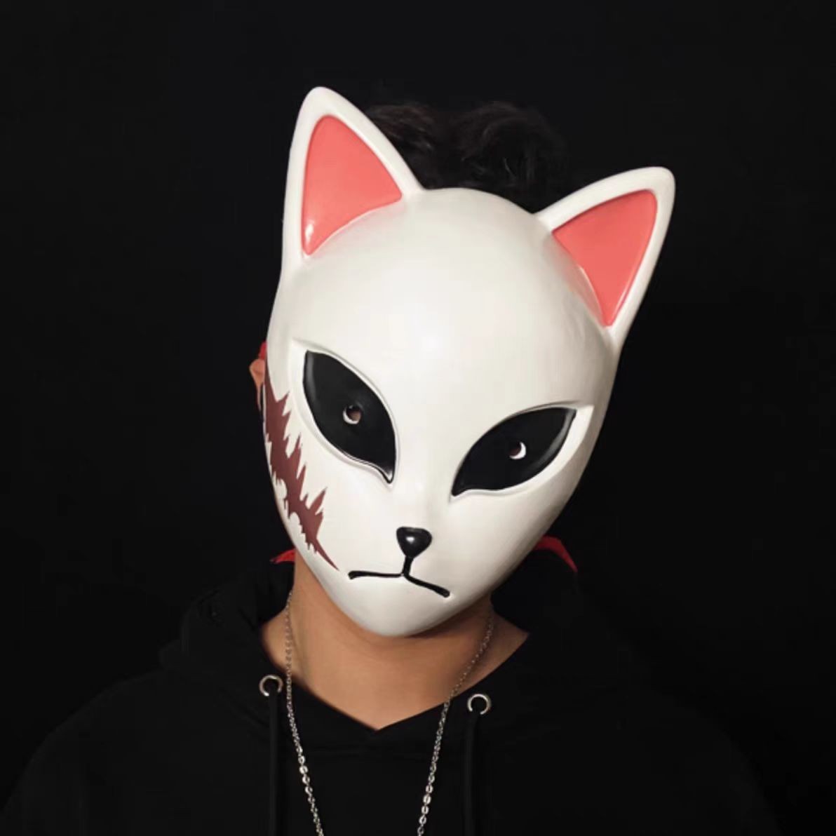 Demon Slayer Kamado Tanjirou Tomioka Giyuu Sabito Fox FullFace Cosplay Mask Prop