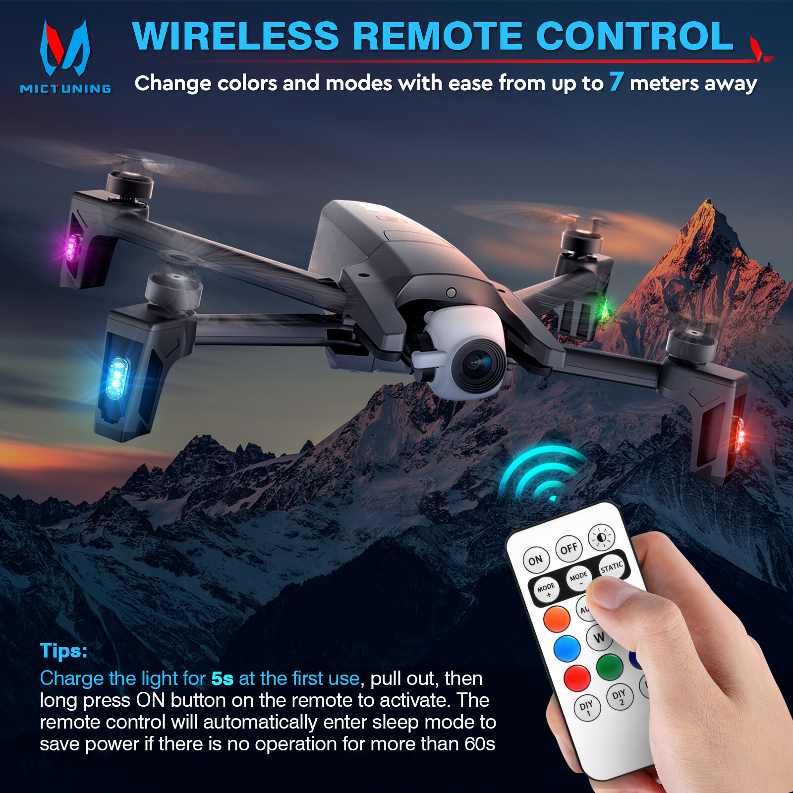 20 Pods Wireless RGB Strobe Lights w/Remote Control LED Flash Warning Lights Kit