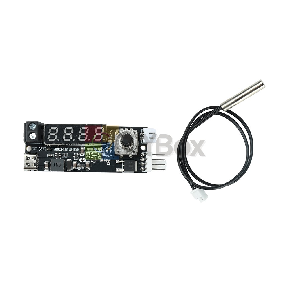 5V 12V 5A 4-Wire PWM Fan Speed Control Module Smart Temperature Control +Display