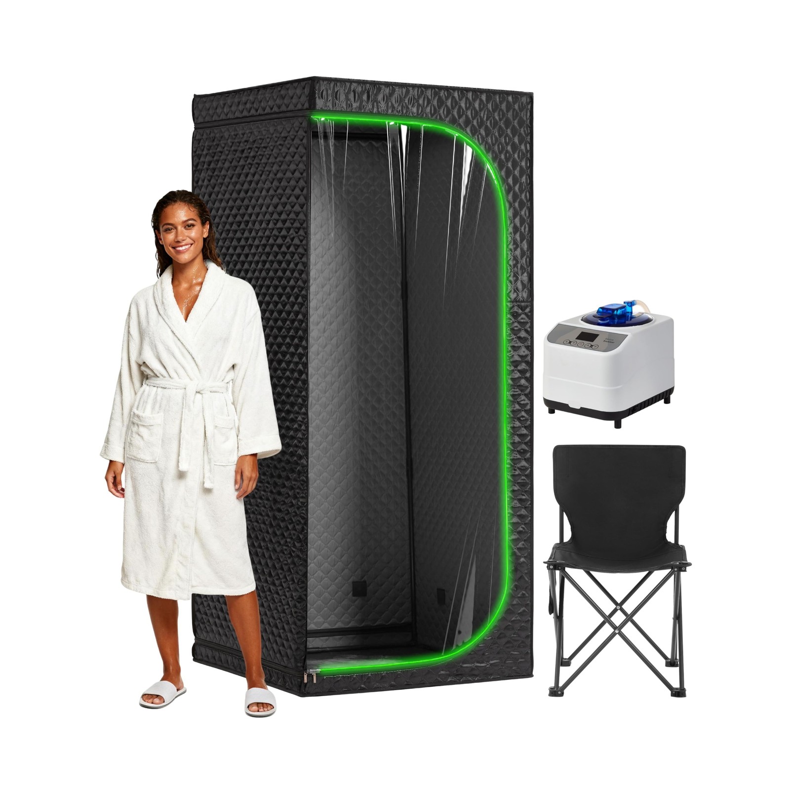 Steam Sauna Tent for Home with Transparent Door, Portable Indoor Sauna with P...