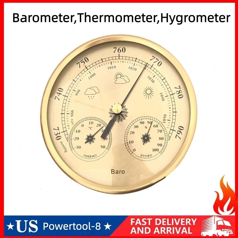 130mm 5.2 Inch 3 In 1 Temperature Humidity Pressure Barometer Indoor Outdoor
