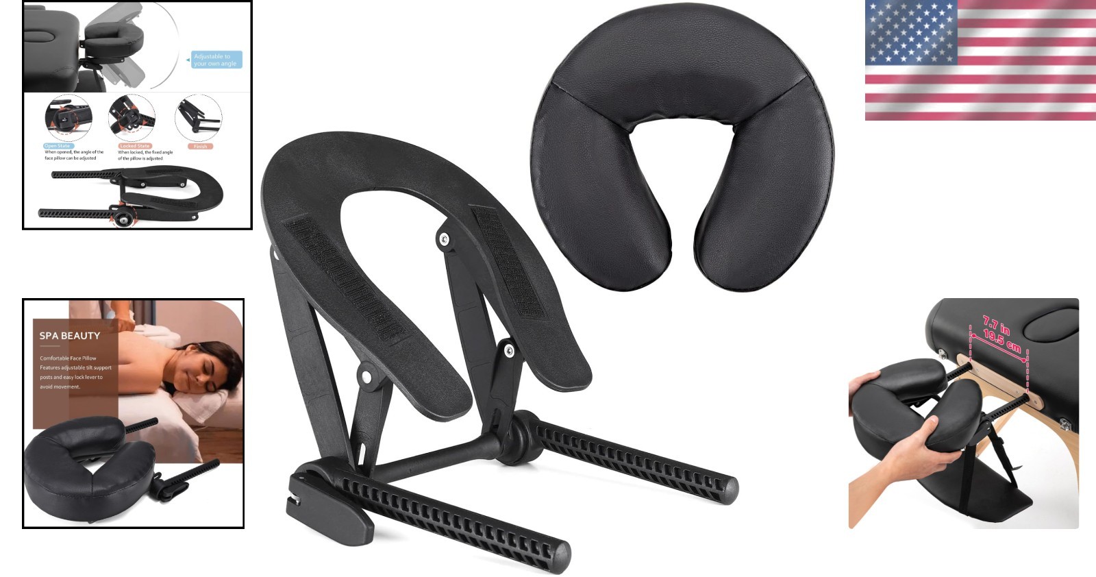 Soft Cloud-Comfort Face Cradle & Cushion for Massage Table—Adjustable Support