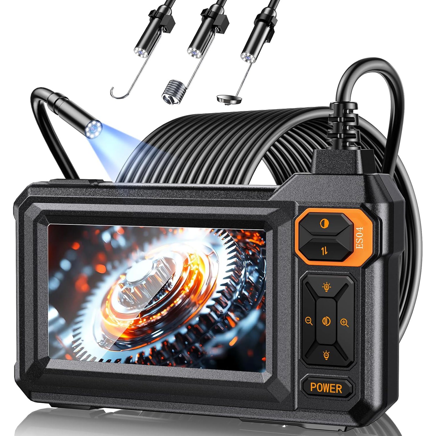 4.3inch HD LED Industrial Endoscope Borescope 1920P 8mm Inspection Camera IP67