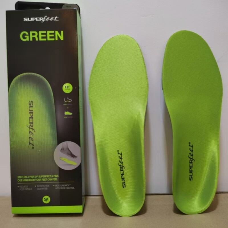 Superfeet Green Insoles, Professional-Grade High Arch Orthotic Insert C D E F