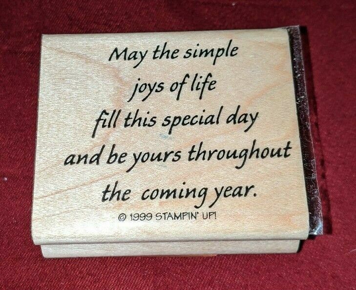 May The Simple Joys Of Life Fill You Stampin Up Versatile Verses WM Rubber Stamp