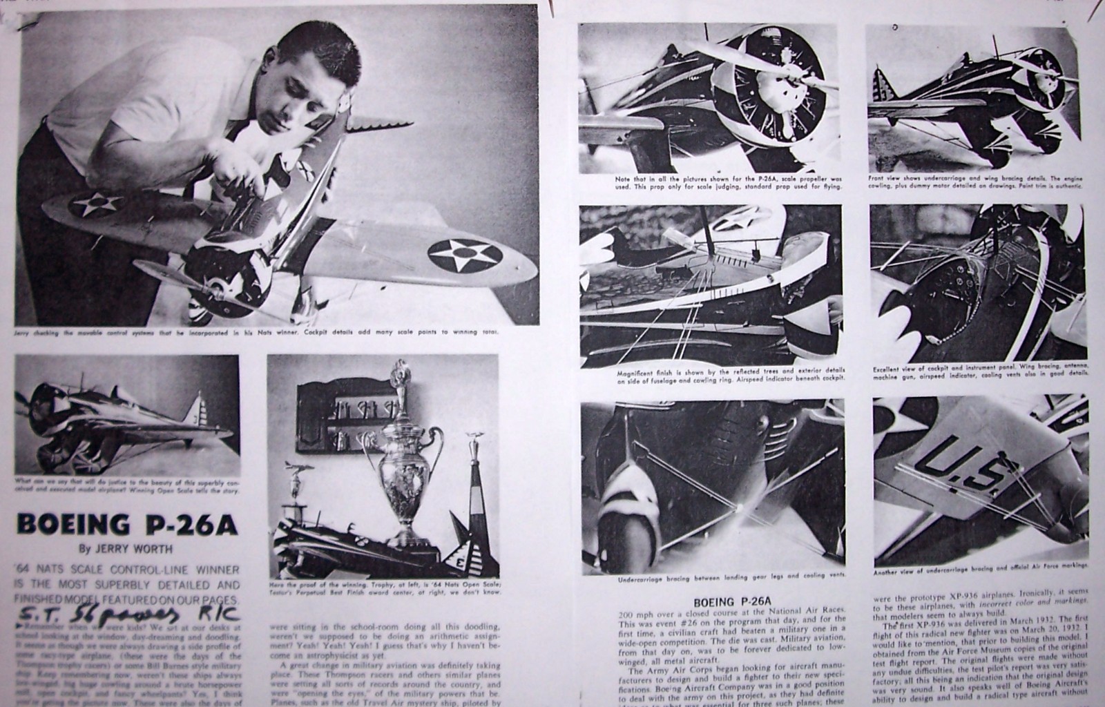 Boeing P-26A PLAN + CONSTRUCTION ARTICLE for 41" EXACT SCALE UC Model Airplane