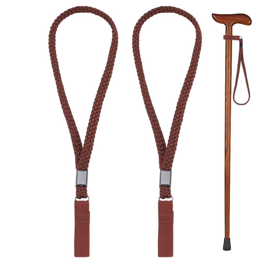 HOBBIESAY 2Pcs Brown Hand Wrist Strap Lanyard Nylon 295mm, Saddle
