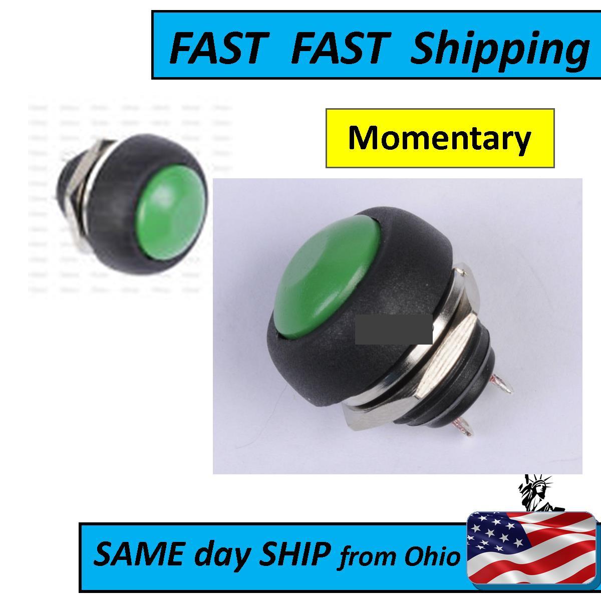 2 PACK /// GREEN momentary Push button SWITCH