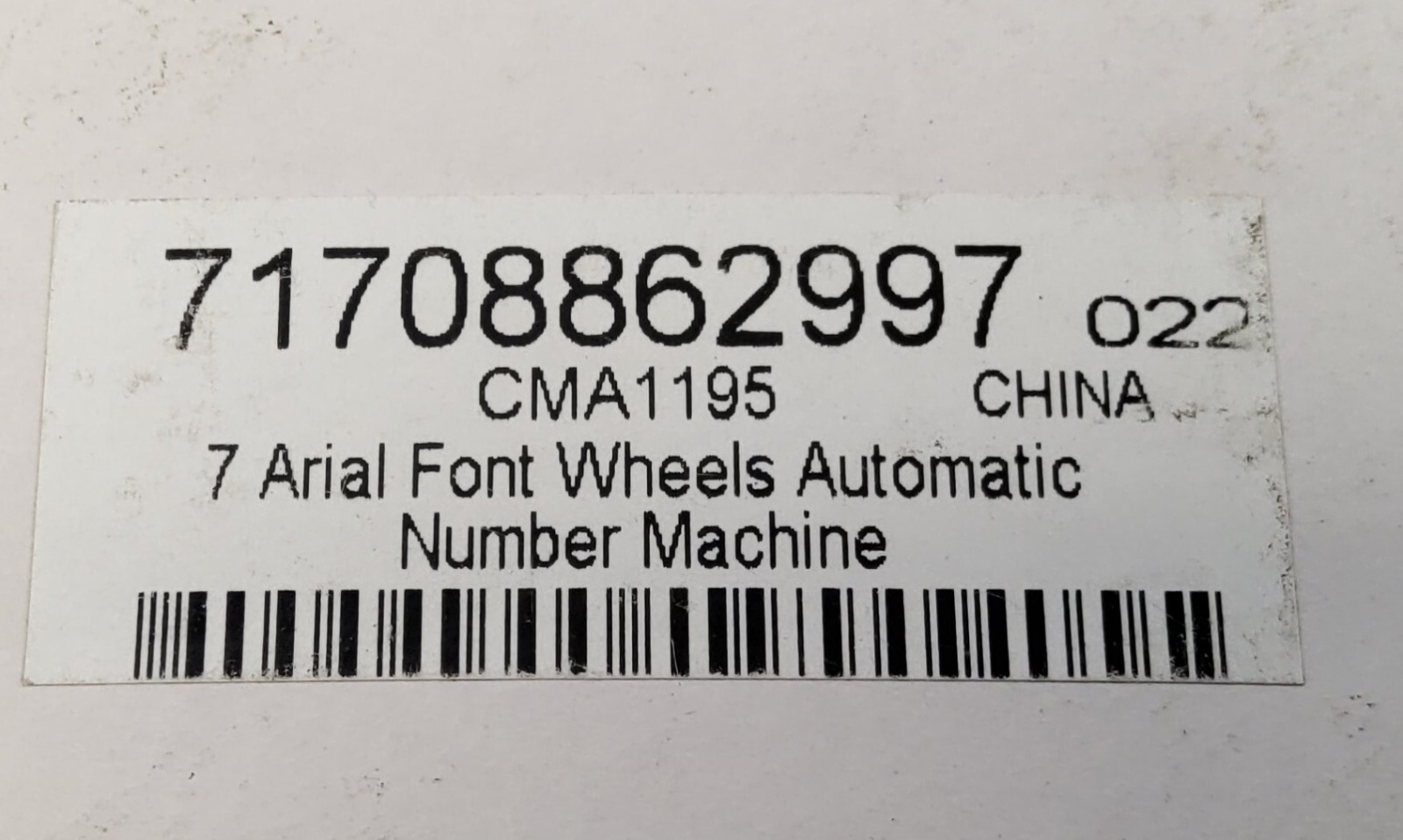7 Digit Arial Font Automatic Advance Number Stamper Machine Brand New CMA1195