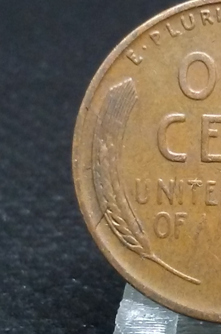 1940 S Lincoln Wheat Cent-Die Crack thru wheat