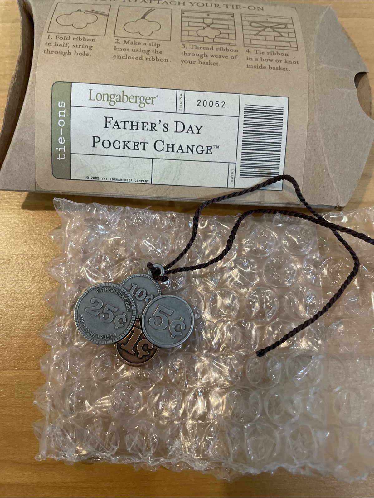 Longaberger Father's Day Pocket Change Tie-on