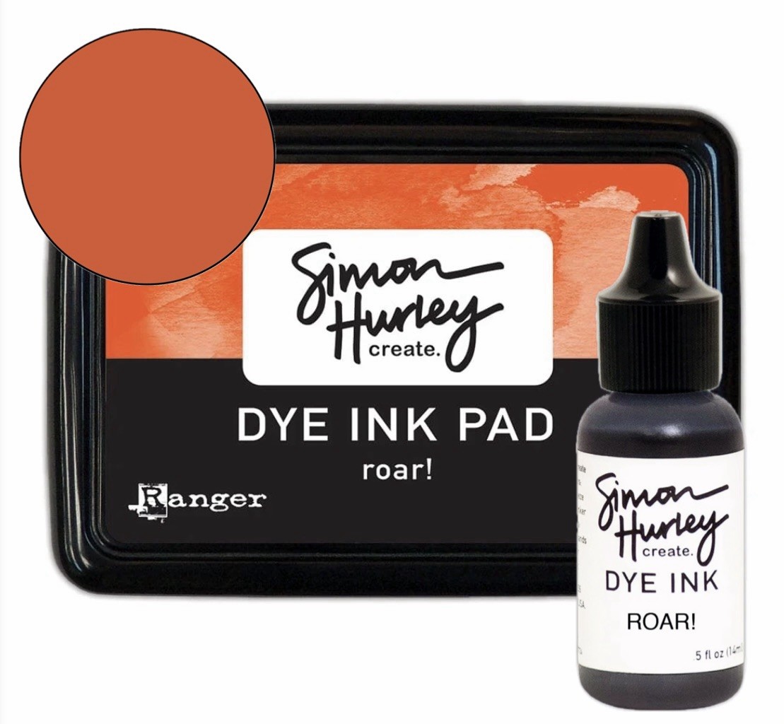 Ranger Ink Dye Felt Ink Pad & Re-inker Simon Hurley ROAR! New