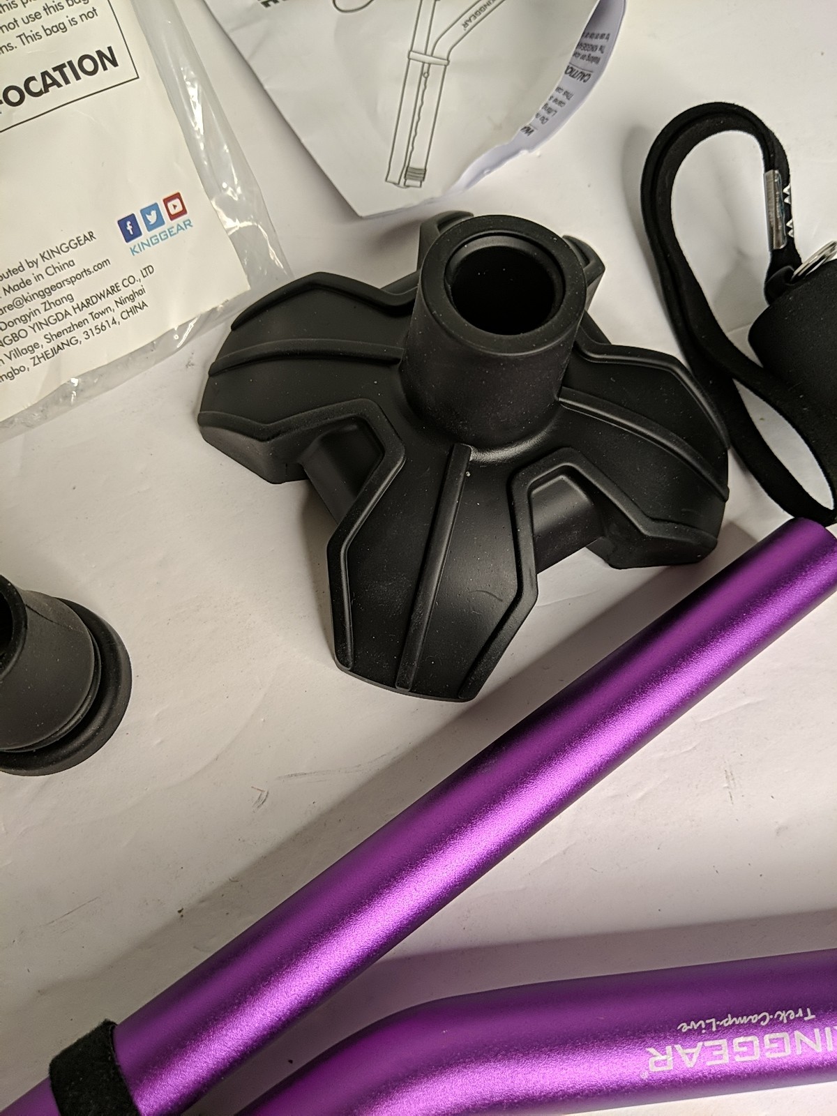 Kinggear Offset Walking Cane Lightweight and Sturdy Offset Purple Stick