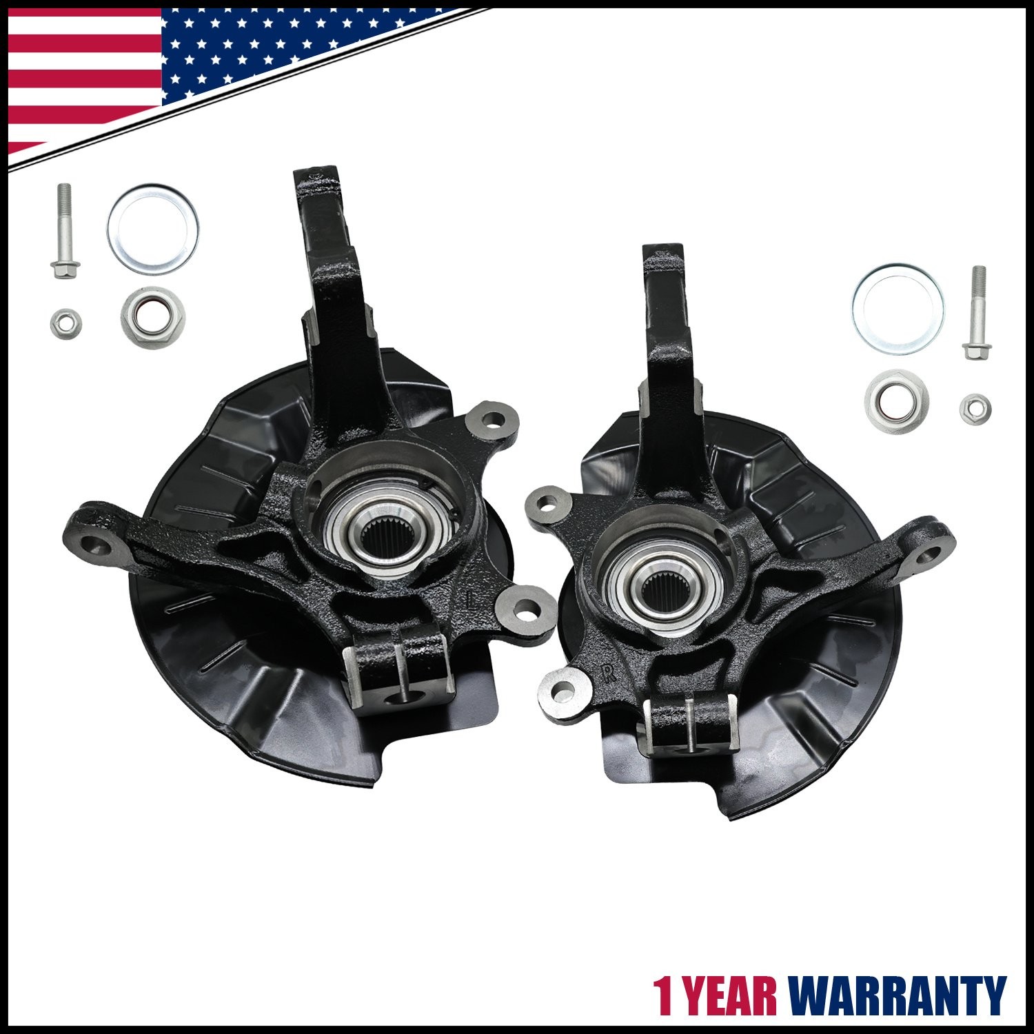 2x Front Steering Knuckle & Hub Bearing Assembly for Kia Soul 2014 2015 2016 GAS