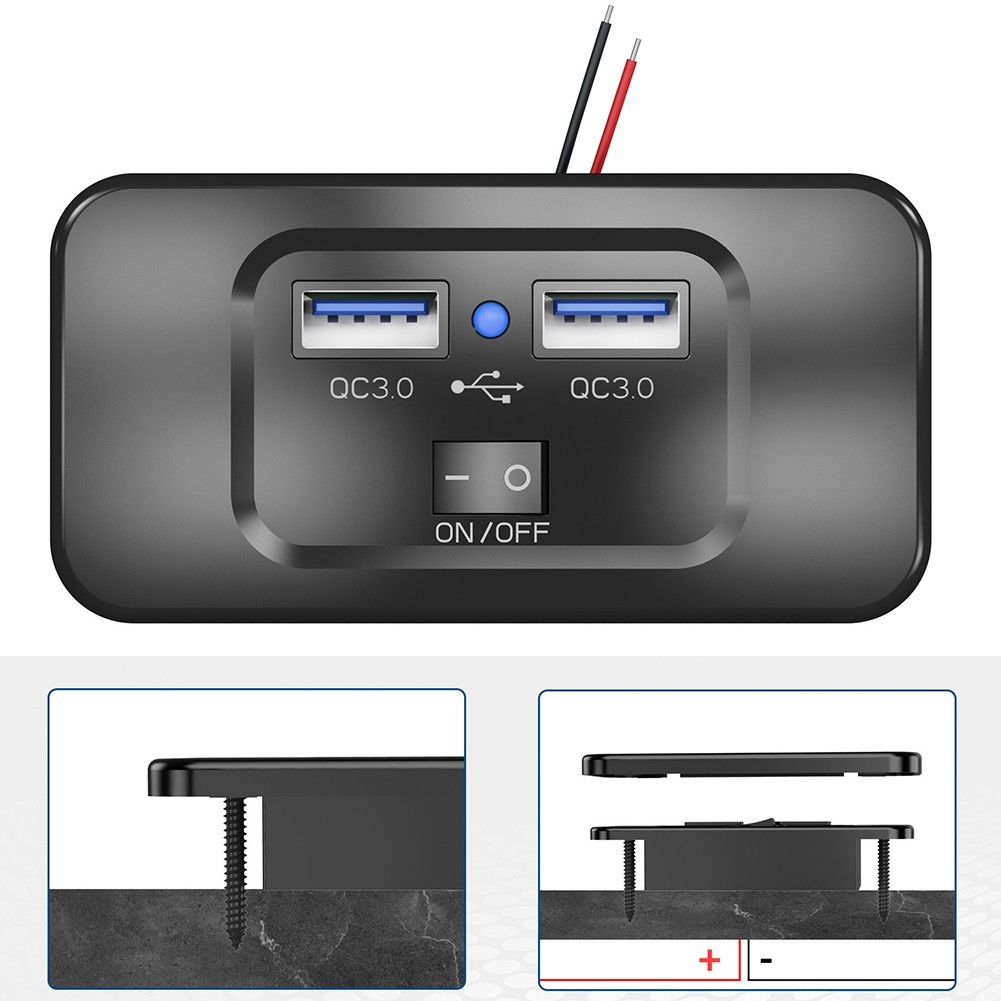 Versatile Performance Quick Charge 3 0 Dual USB Car Fast Charger Panel Outlet