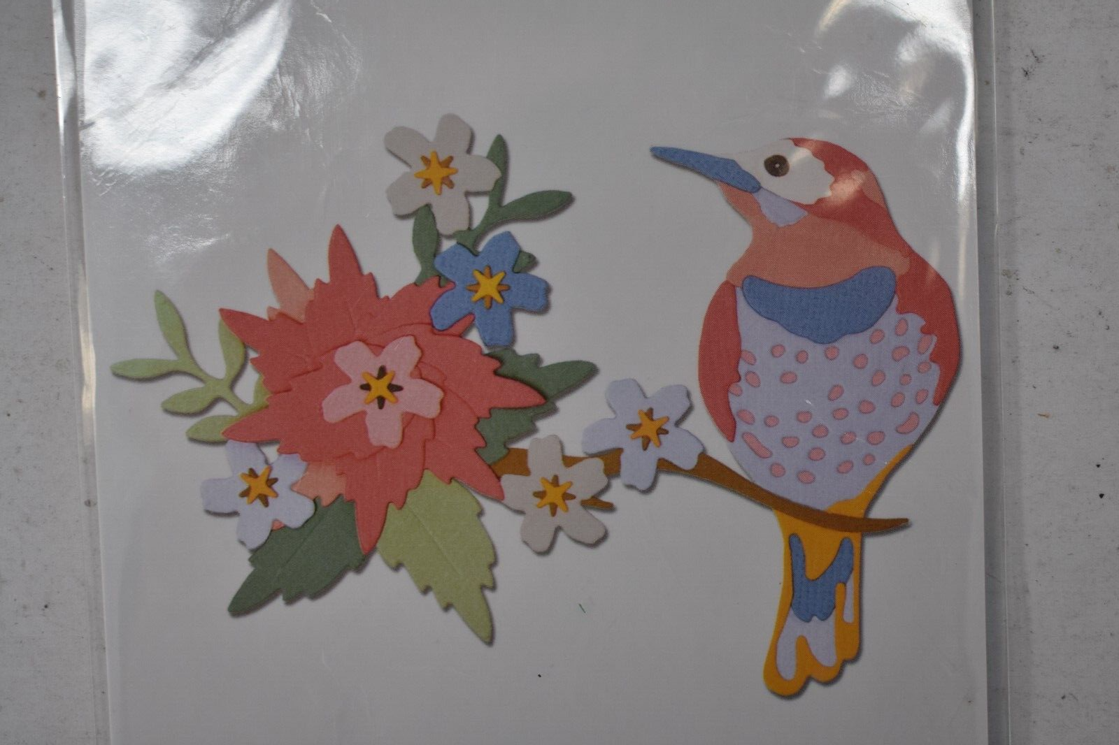 Sizzix Thinlits Die Set Jennar 14 Piece Set 664392 Bird On Fig Design Floral