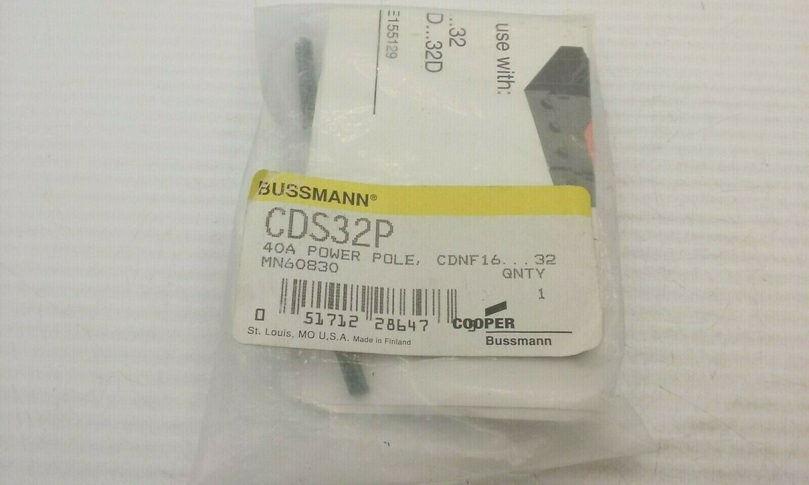 BUSSMANN CDS32P POWER POLE CONTROL SWITCH PANEL MOUNT 40A CDNF16...32 NIB