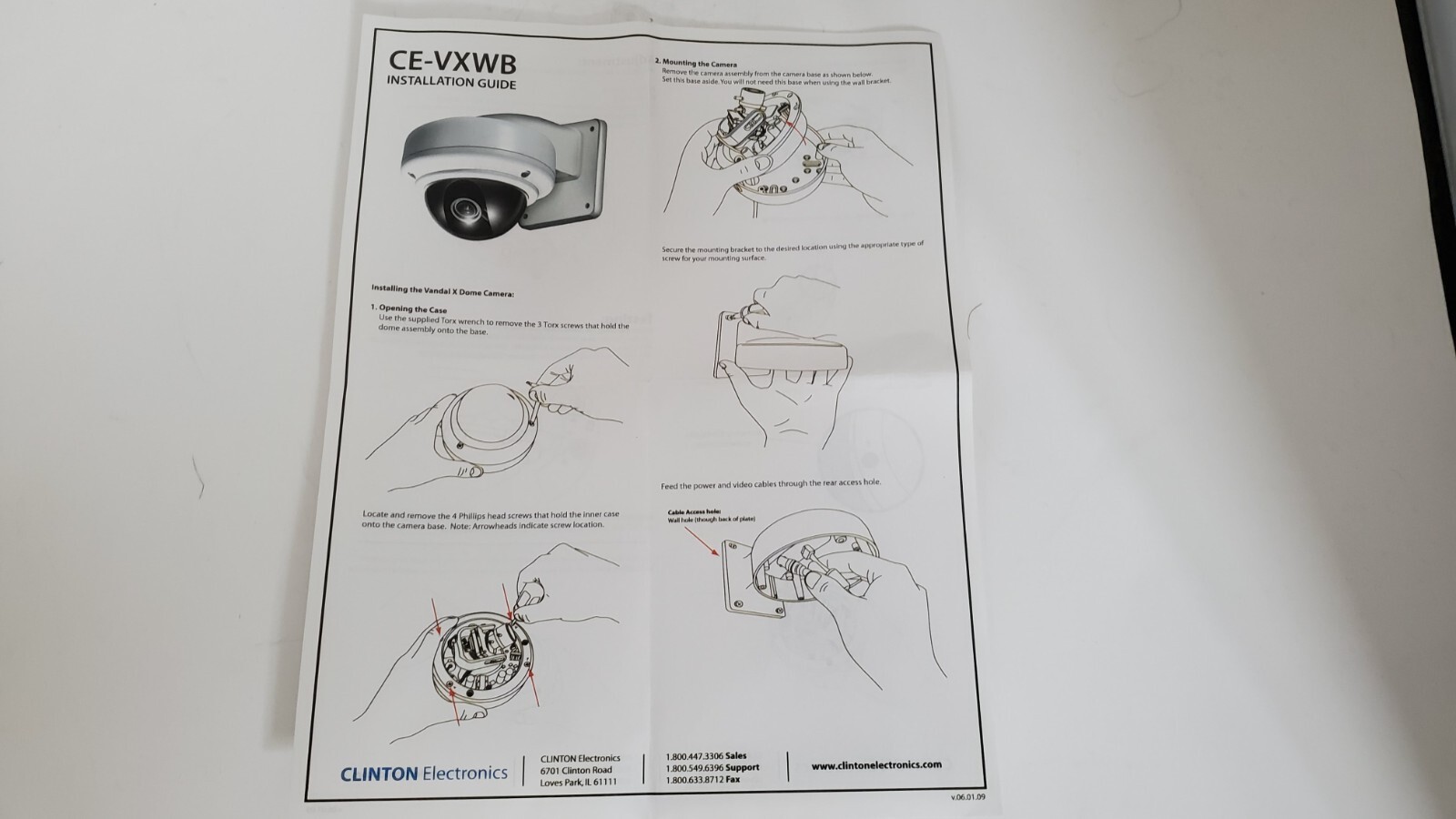 Clinton Electronics Vandal X Series CE-VXWB Camera Mount