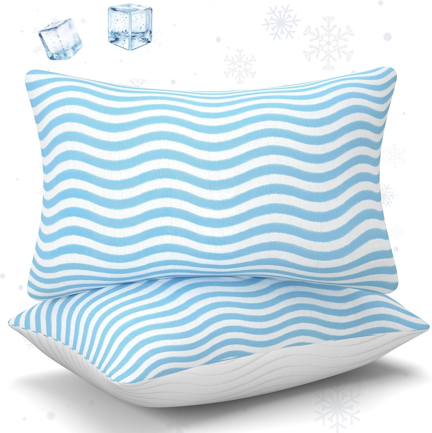 Pillows Standard Size Set of 2 – Adjustable Shredded Memory Foam Cooling Bed
