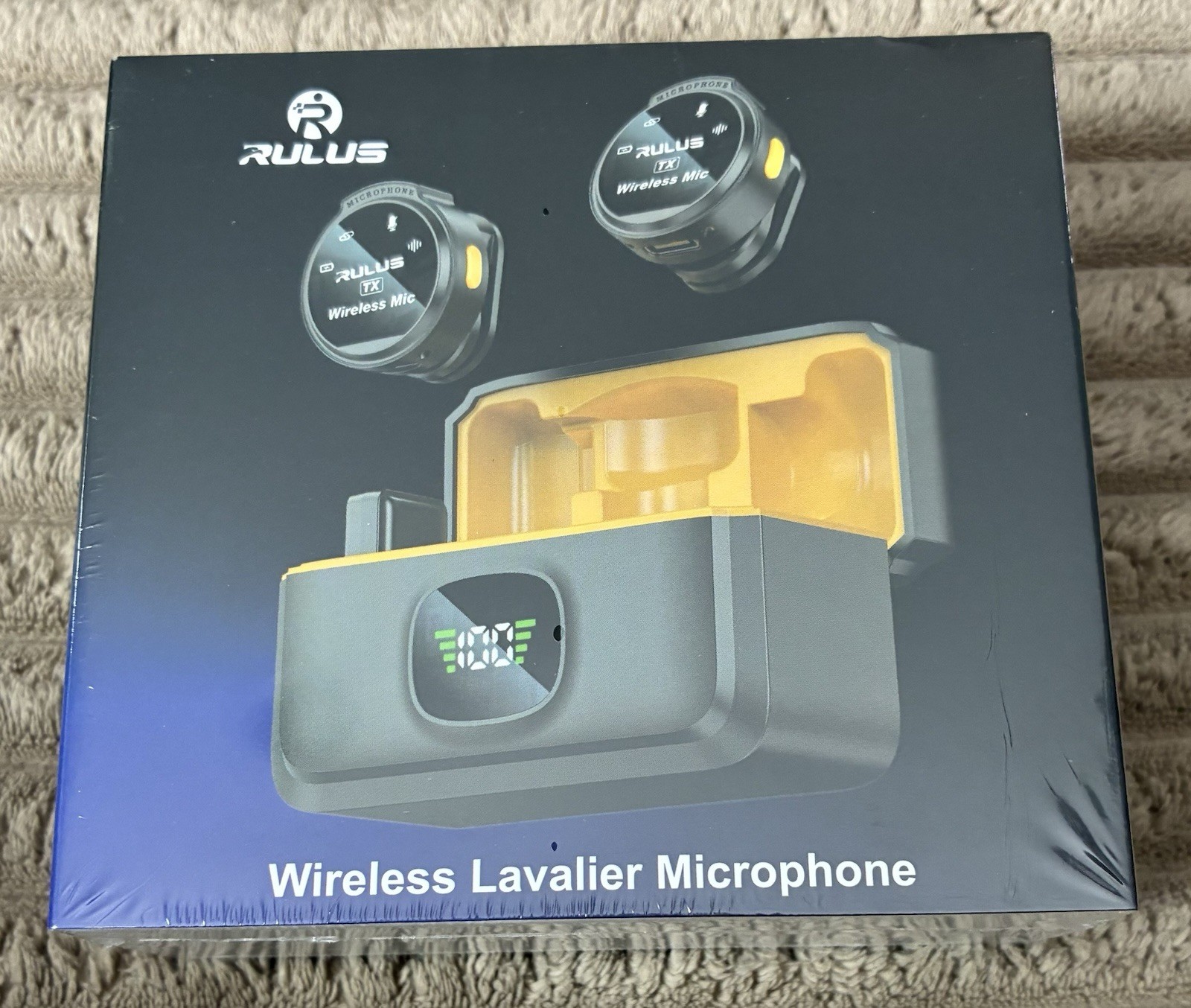 RULUS Wireless Lavalier Microphone with Charging Case. NEW FREE SHIPPING