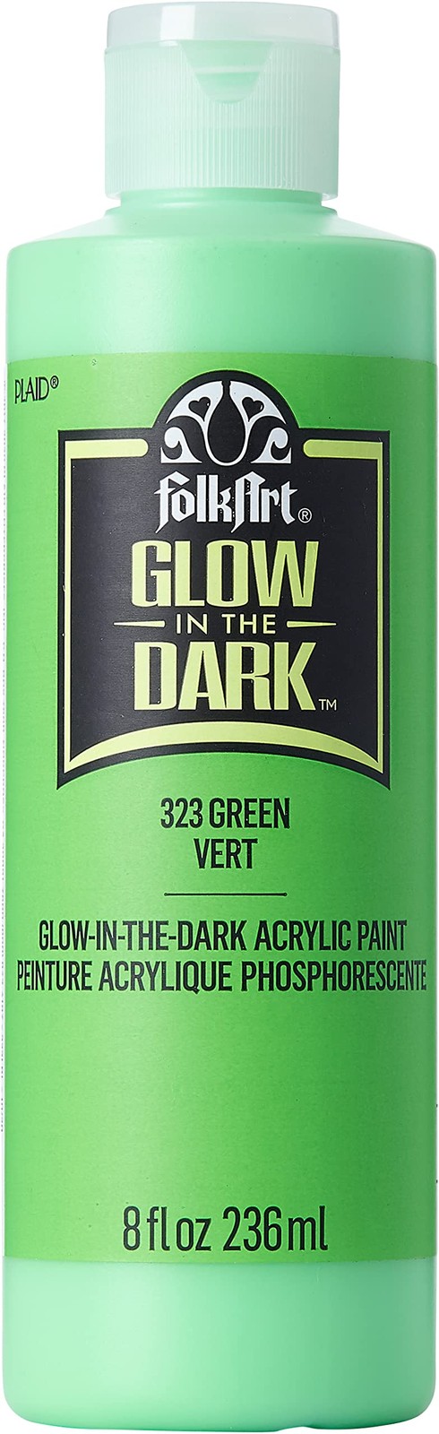 FolkArt glow in the dark paint, 8 oz, Green 8 Fl Oz 8 (Pack of 1),