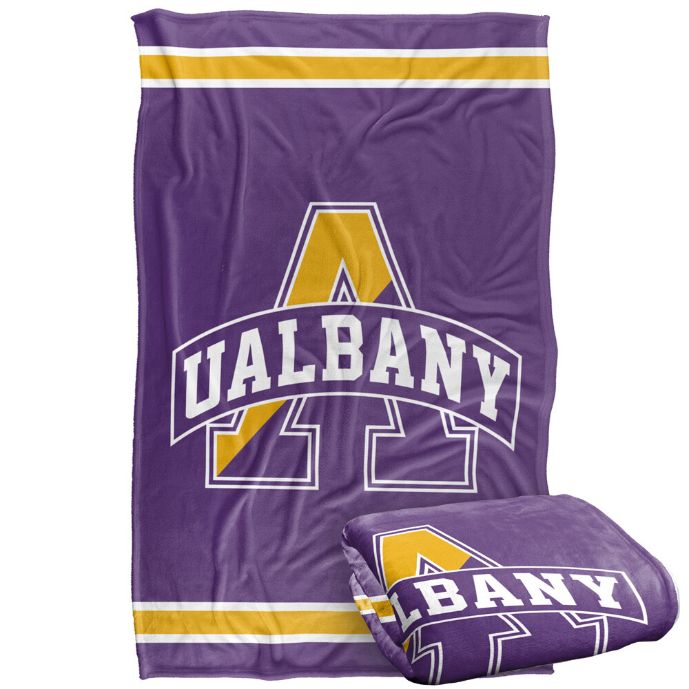 University of Albany Primary Logo Stripes Silky Touch Super Soft Throw Blanket