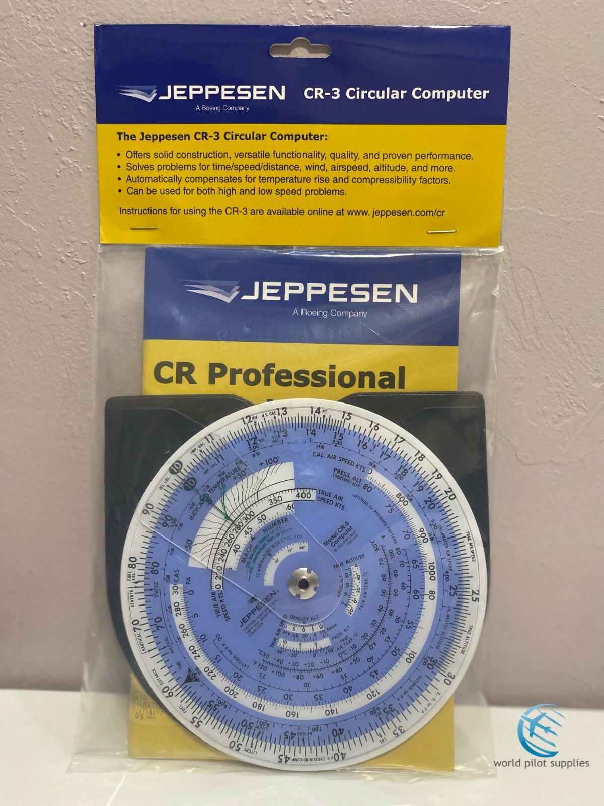 JEPPESEN CR-3 CIRCULAR FLIGHT COMPUTER E6B (6 inch dia.) p/n 10001294