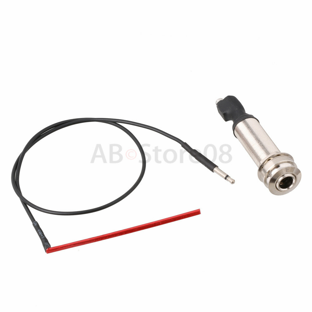 6.35mm Mono End Pin Jack w/ Red Piezo Pickup Under Salddle Guitar Part