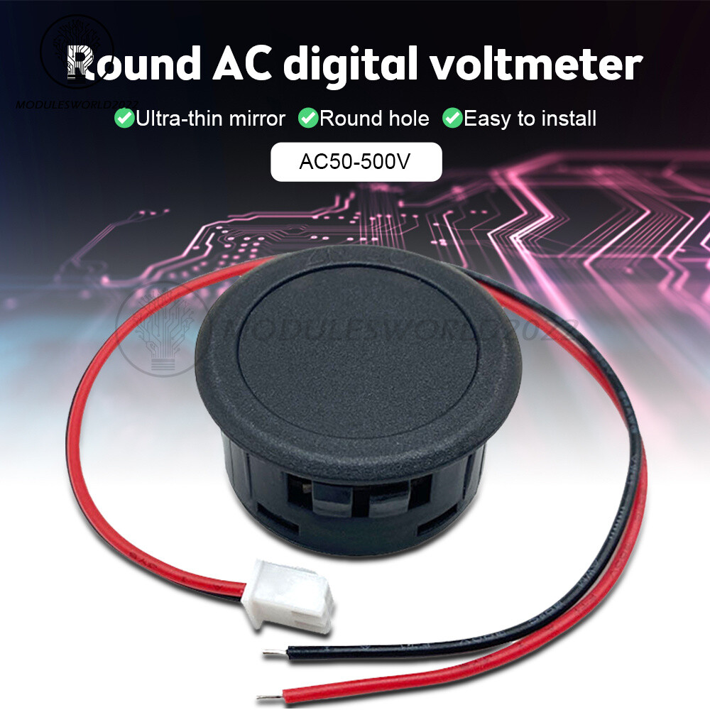 AC 50-500V Voltmeter LED Display Digital Panel Meter Voltage Indicator Red Blue