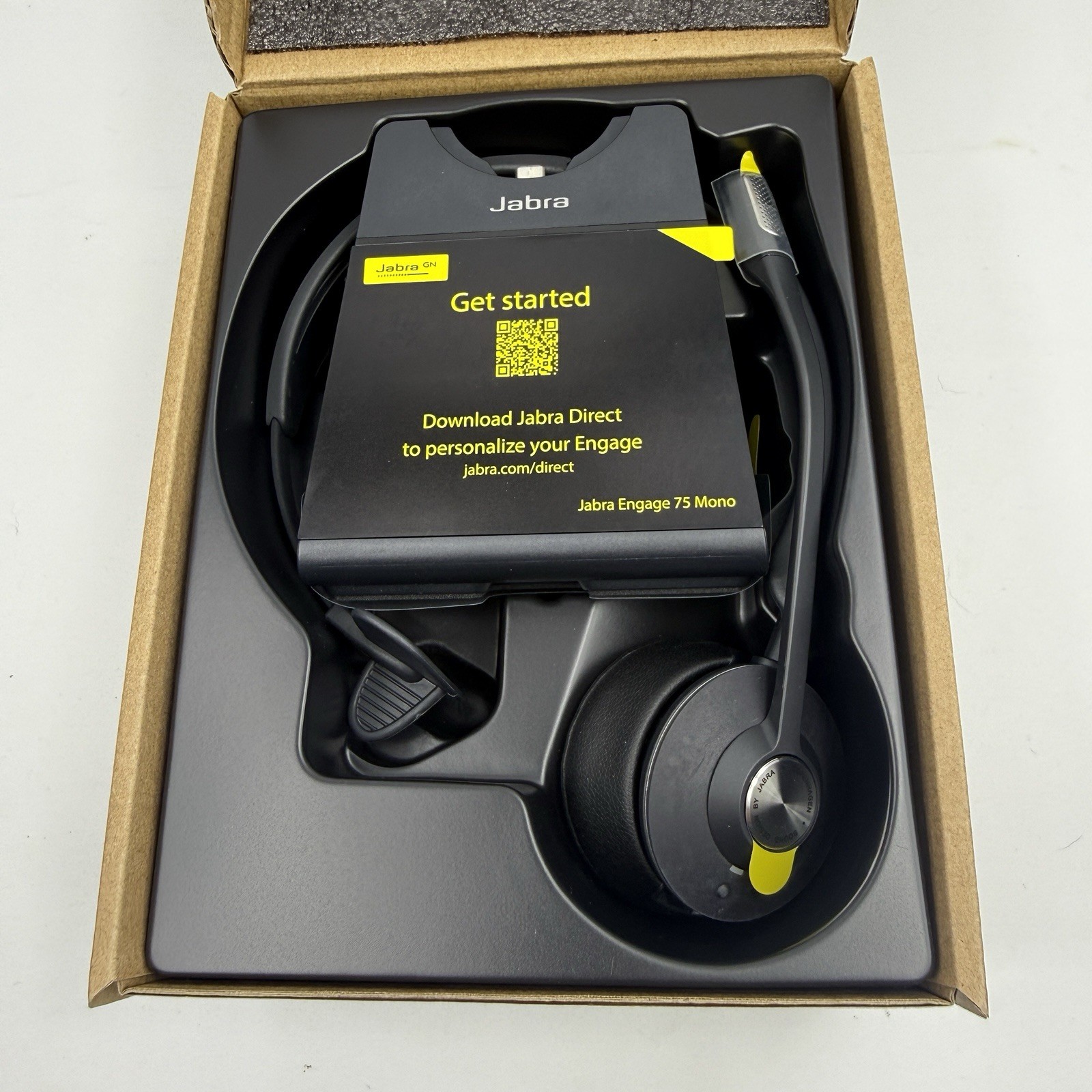 Jabra Engage 75 Mono DECT Wireless On-Ear Headset with Charging Stand Single WFH