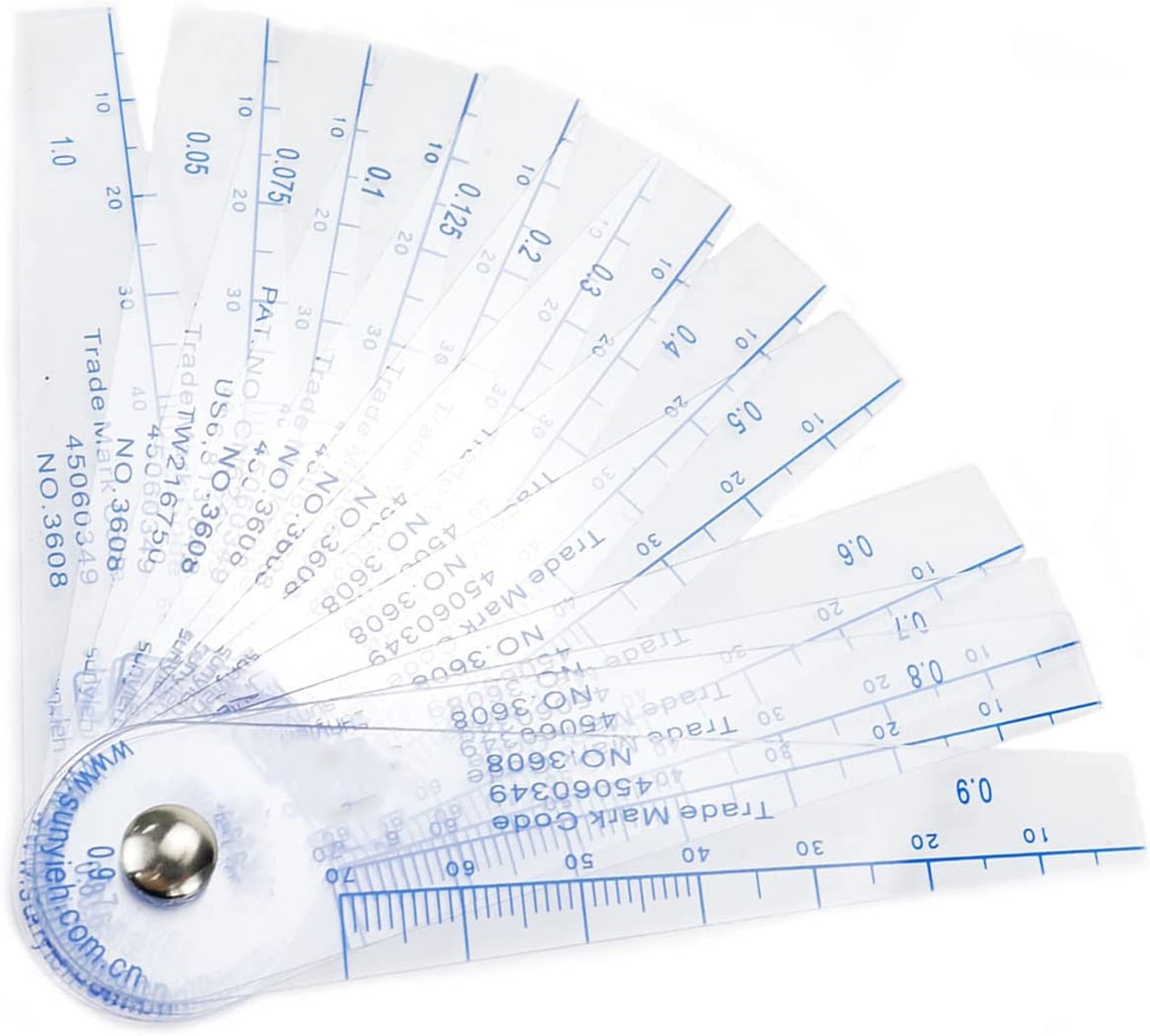Plastic Metric Feeler Gauge 0.05-1mm Thickness 13 Blades Gap Measuring Tool