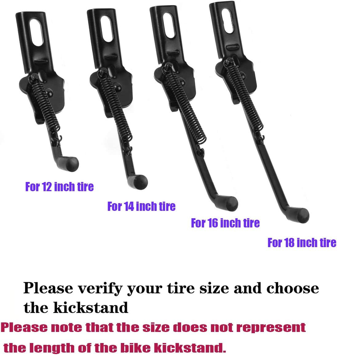 Aluminium Alloy Foldable Kickstand for 12-18 Inch Bicycle, Mountain Bike, Road B