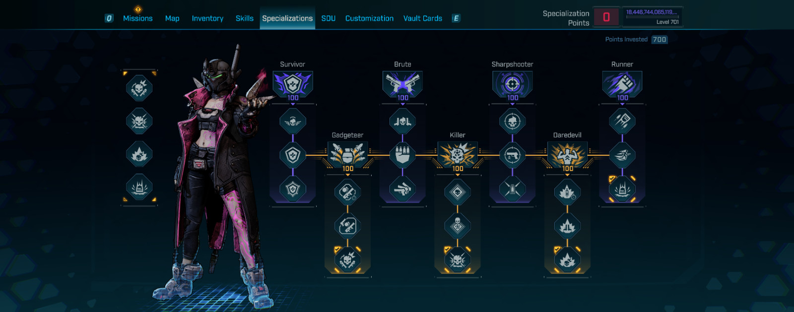 Borderlands 4 • Max Spec Points • Specialization Level 701 • BL4 • PS5 XBOX PC