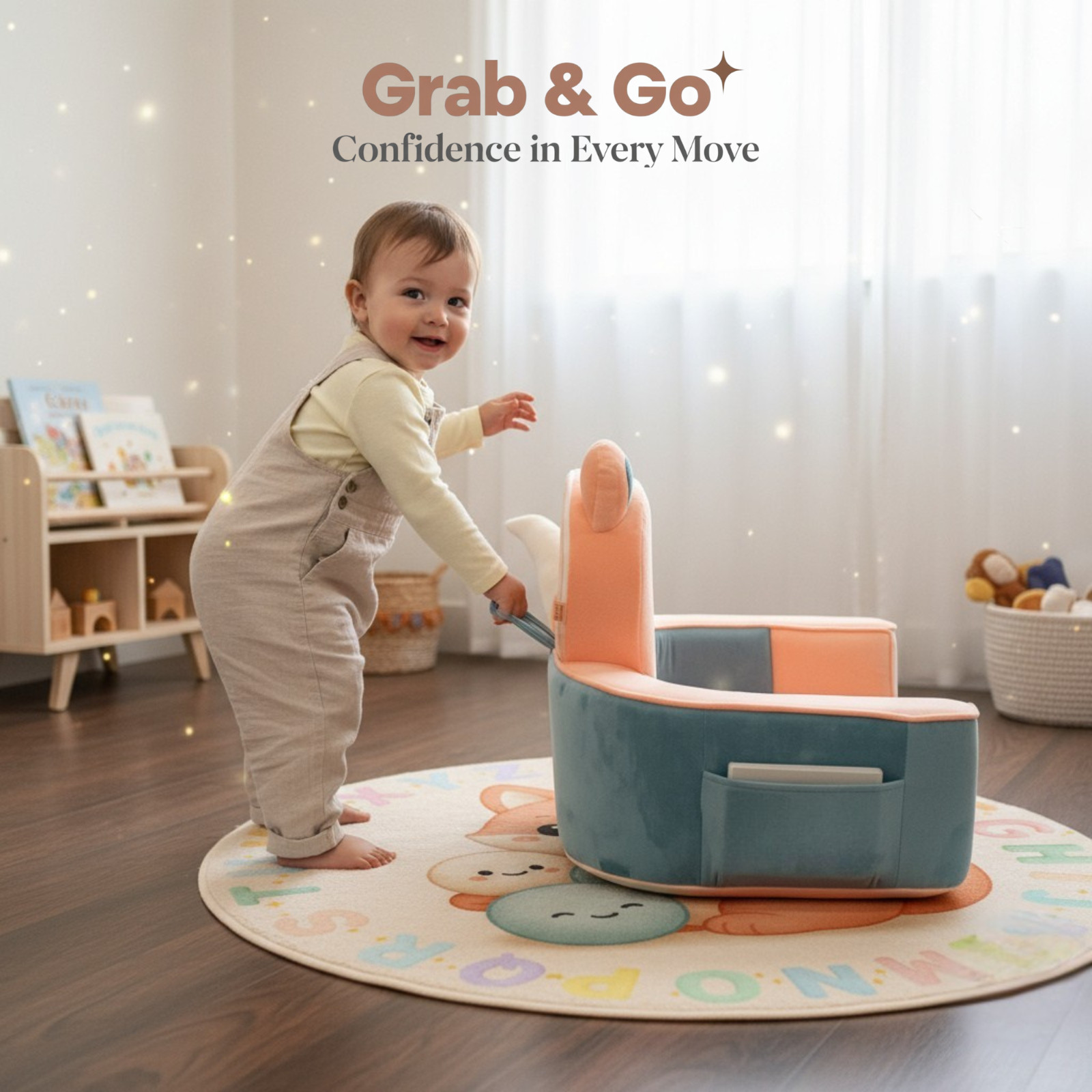 Fox Toddler Chair Kids Foam Sofa | Kawaii Montessori Kids Seat | Soft Armchair