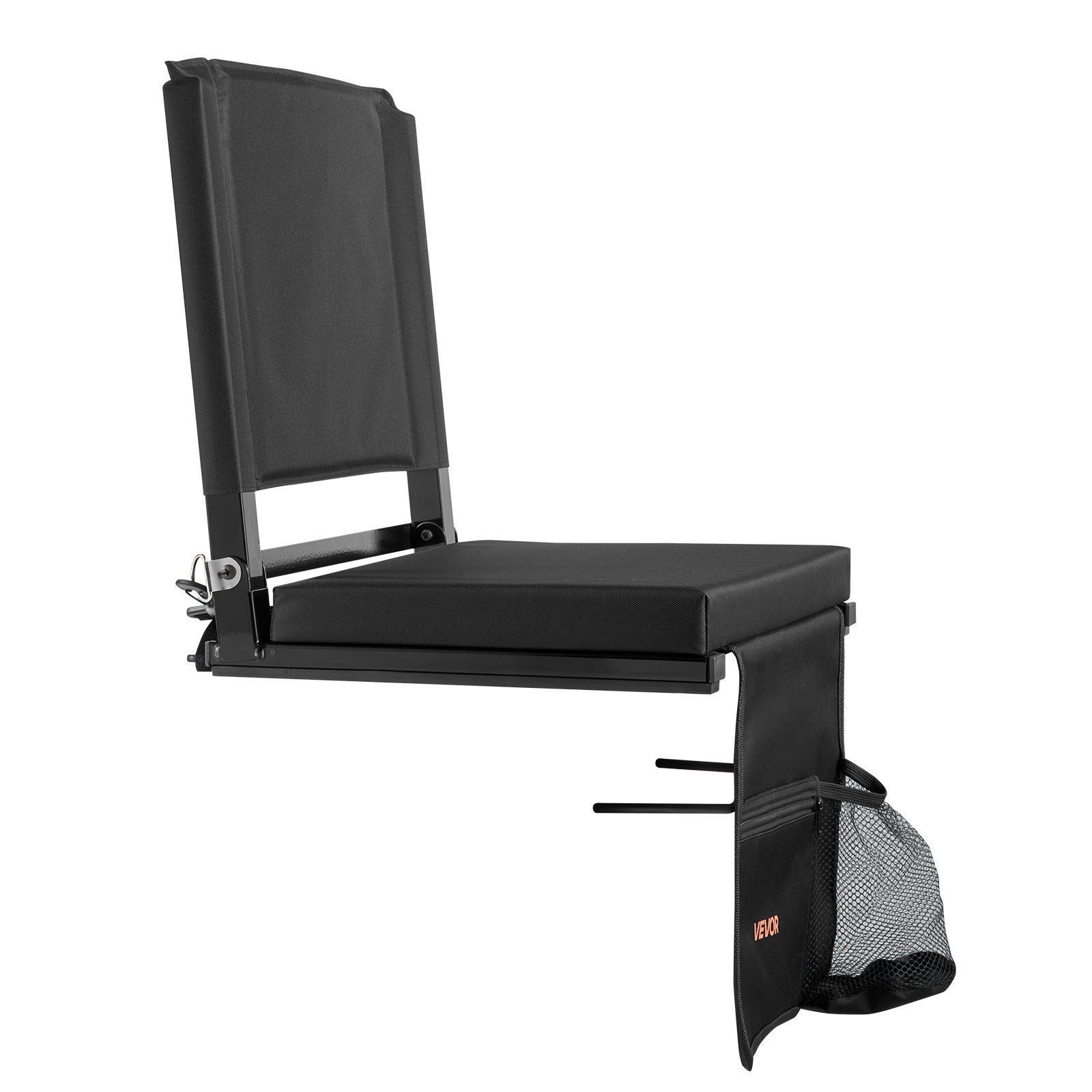 Comfortable Portable Bleacher Seat w/Backrest Hooks & Shoulder Strap