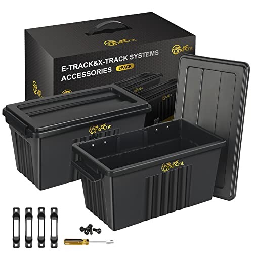 2 Pack E-Track Basket Storage Bin for E Track Accessories for Enclosed