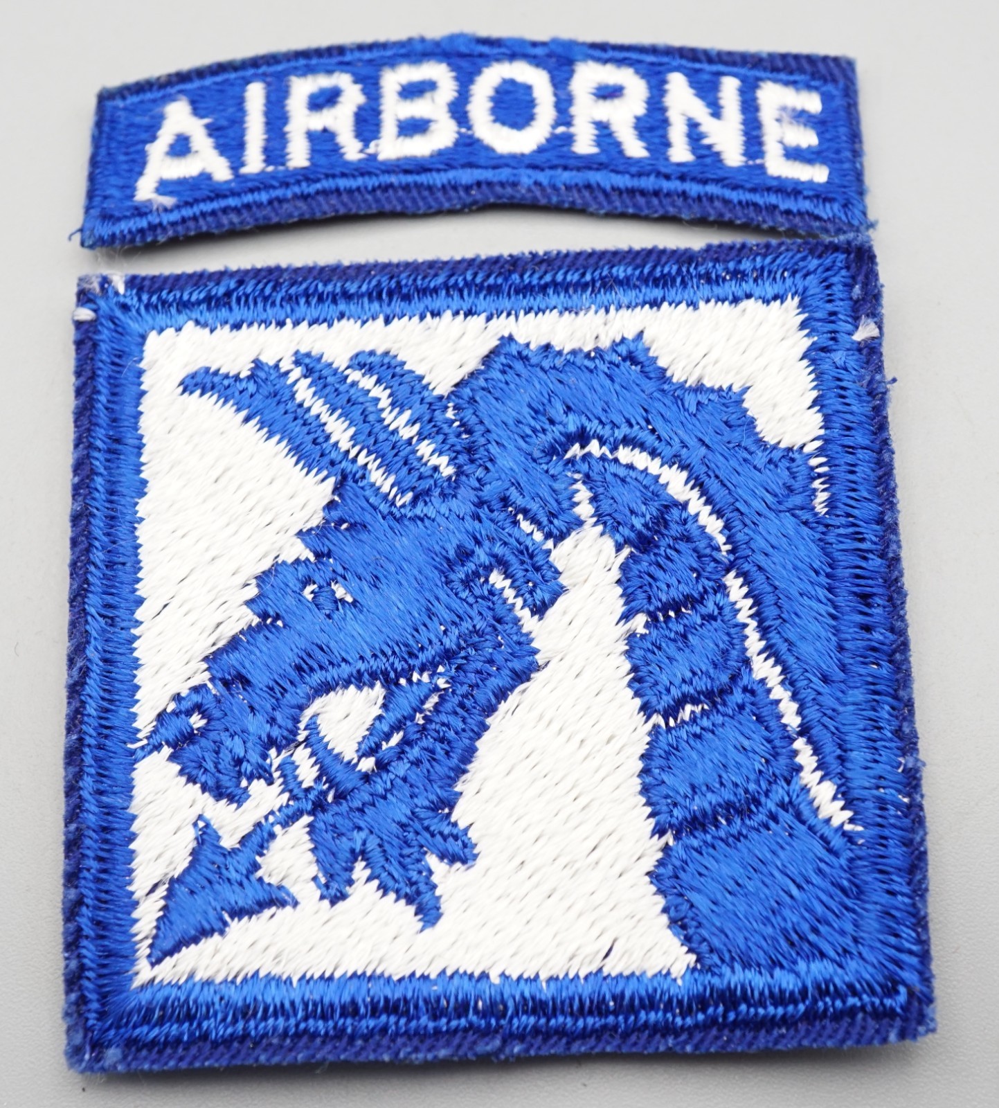 WWII 18th Airborne Division & Rocker Tab Patches Lot Of 2 - RARE WITH NO GLOW