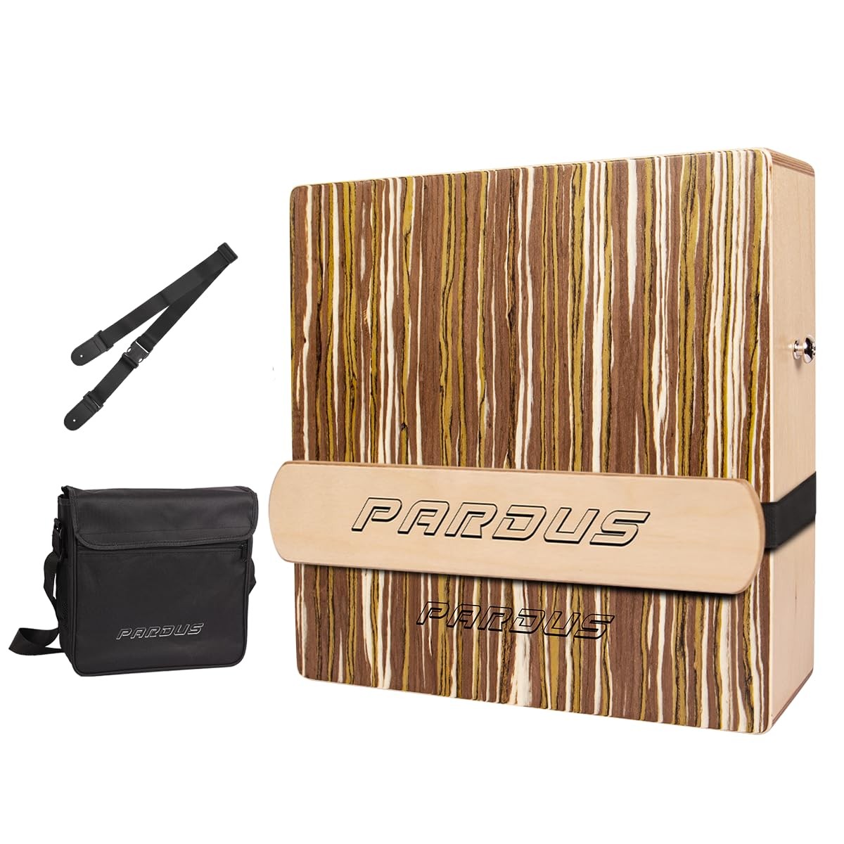 PARDUS Portable Cajon Drum Snare Straps Birch Techwood