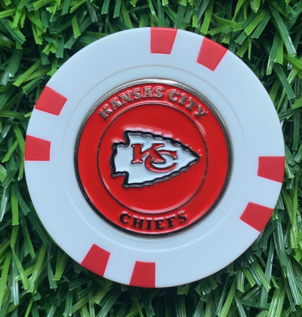 NFL Kansas City Chiefs Magnetic Poker Chip removable Golf Ball Marker