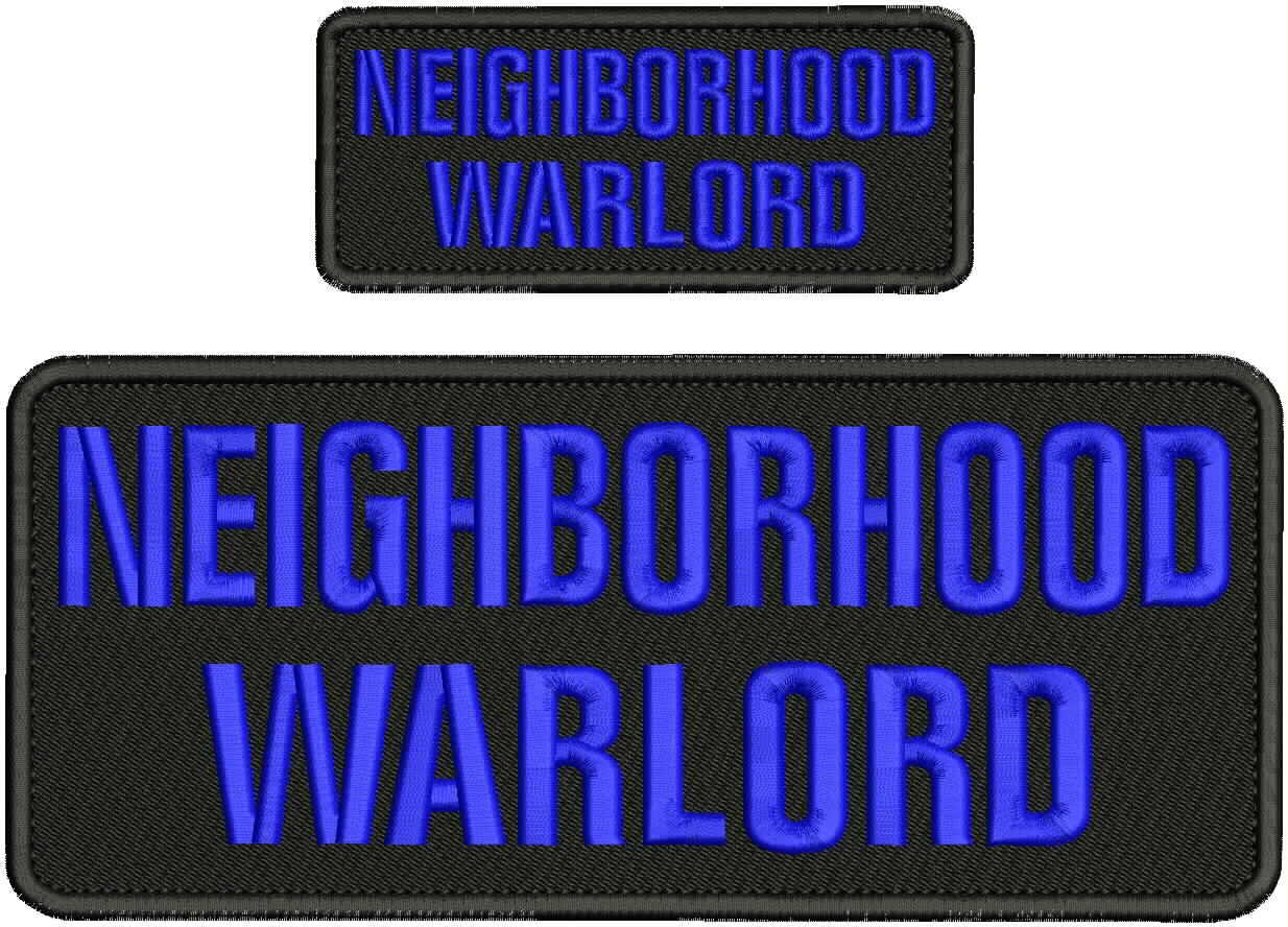 Collectible 2 Embroidery Patch ''NeighBorhood W'' 4x10 and 2x5' Dr Blue On Black