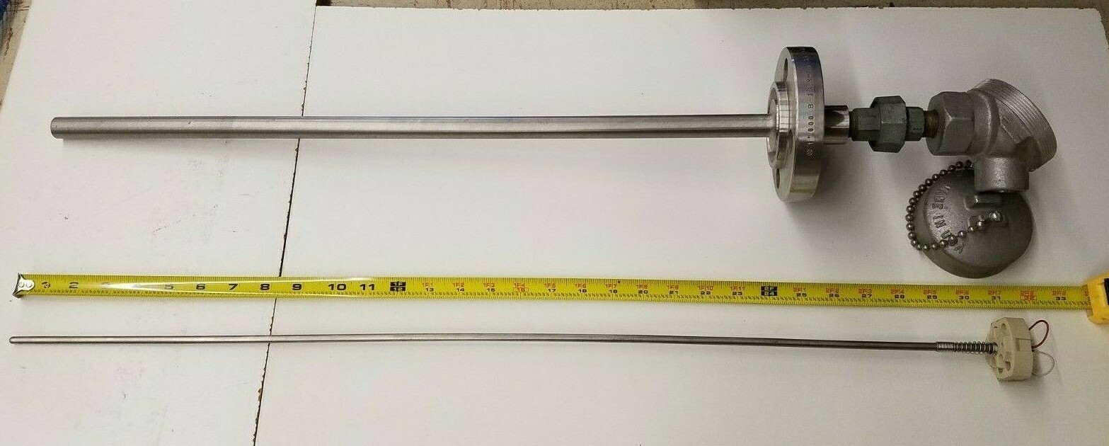 Thermowell 1" w/ RTD & Holder 24" stem 1" Flange Connection x 1/2" Thread