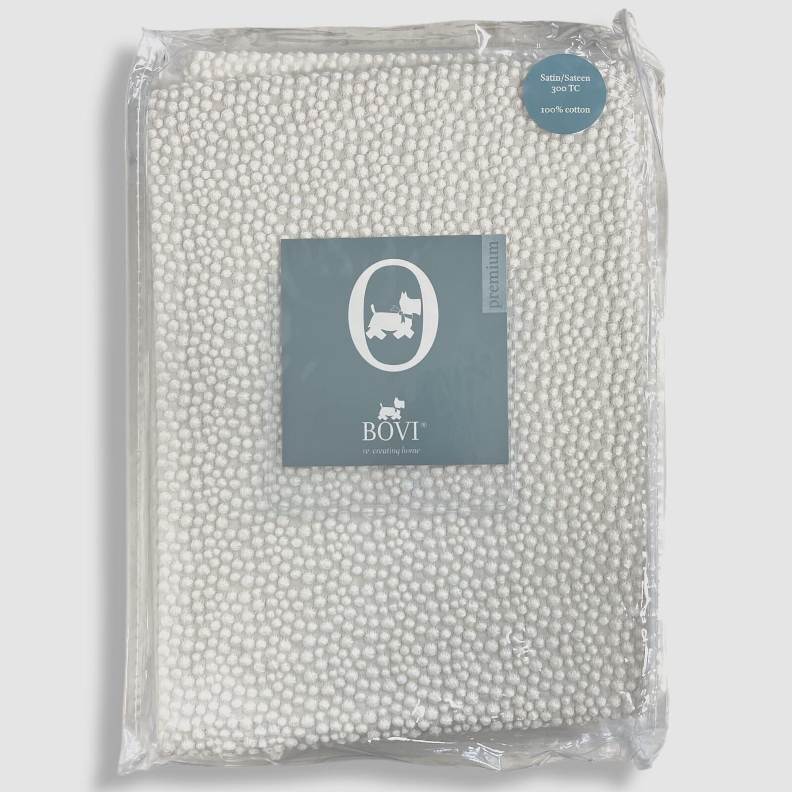 $171 Bovi Fine Linens White Pearls Cotton Satin Euro Sham Pillow Cover 26 x 26"