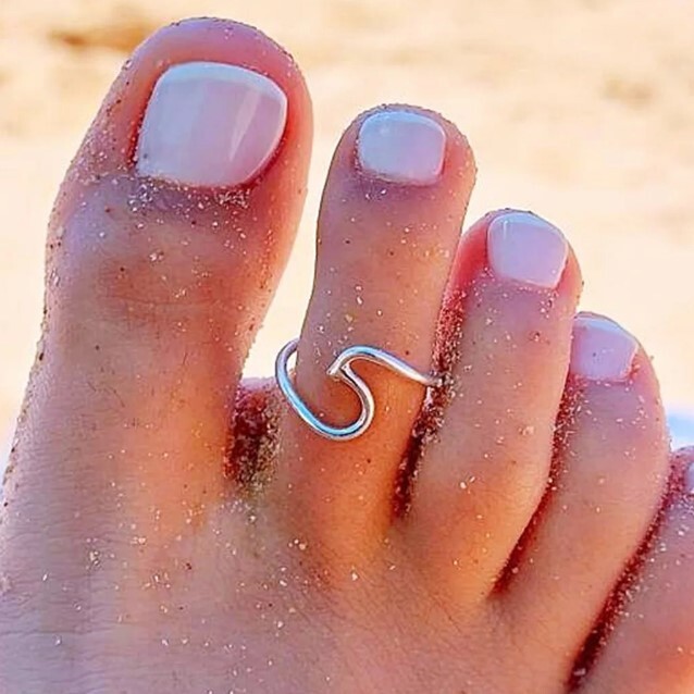 Valentine's Fancy Gift For Women's Solid Metal Adjustable Toe Ring 925 SS