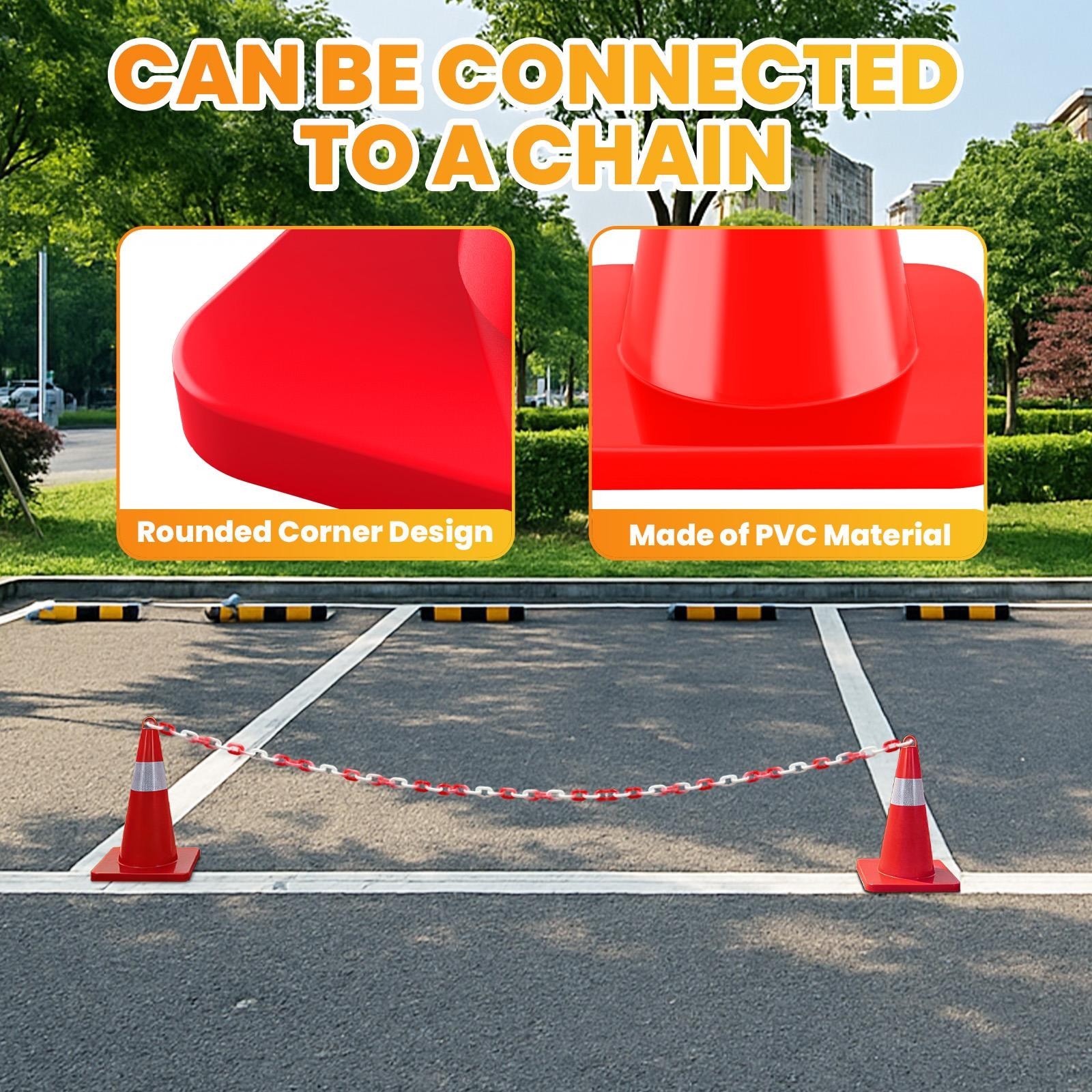 Waterproof & Sunproof | Can Connect Safety Chain | Stackable PVC Traffic Safety