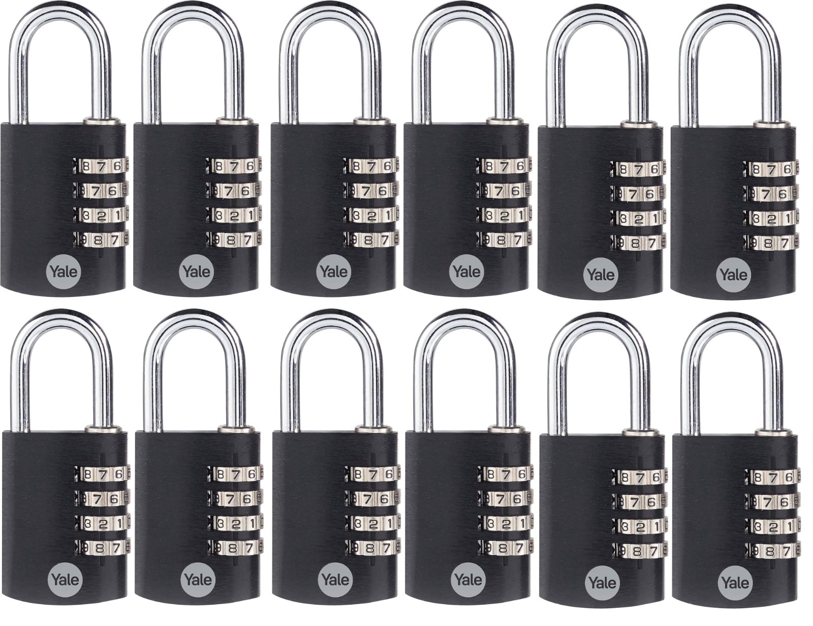 Yale 12 Pack 4 Digit Combination Lock Outdoor Waterproof Padlock Locker NEW